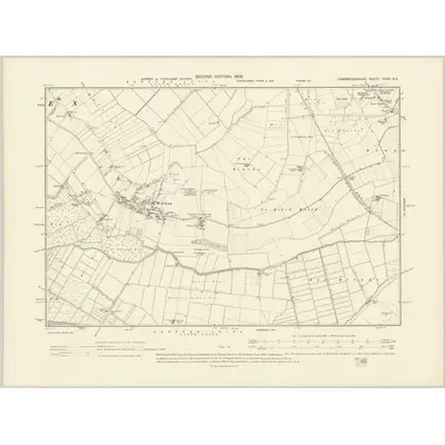 1901 Map of Cambridgeshire XXXV.NE, 1903 Print