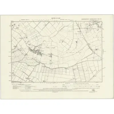 1924 Map of Cambridgeshire XXXV.NE, 1927 Print