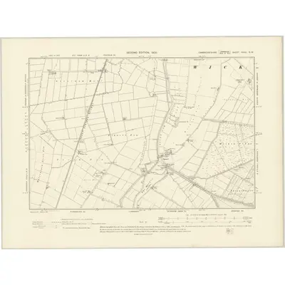 1901 Map of Cambridgeshire XXXV.NW, 1903 Print