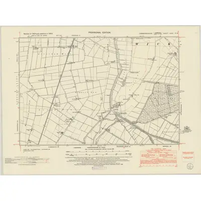 1950 Map of Cambridgeshire XXXV.NW, 1952 Print