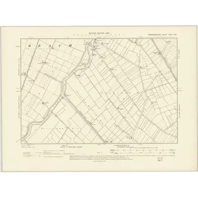 1901 Map of Cambridgeshire XXXV.SW, 1903 Print