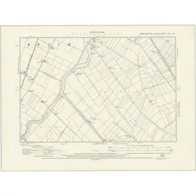 1924 Map of Cambridgeshire XXXV.SW, 1927 Print