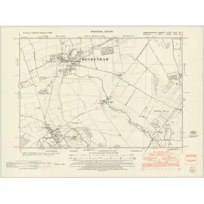 1950 Map of Cambridgeshire XXXVI.NE, 1952 Print