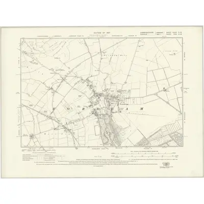 1924 Map of Cambridgeshire XXXVI.NW, 1927 Print