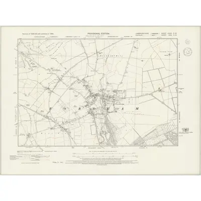 1938 Map of Cambridgeshire XXXVI.NW, 1945 Print