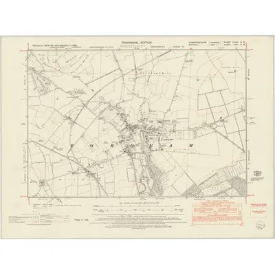 1950 Map of Cambridgeshire XXXVI.NW, 1953 Print