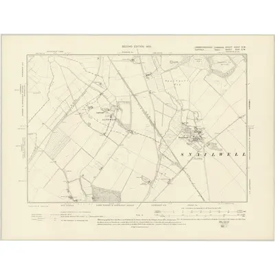 1901 Map of Cambridgeshire XXXVI.SW, 1903 Print