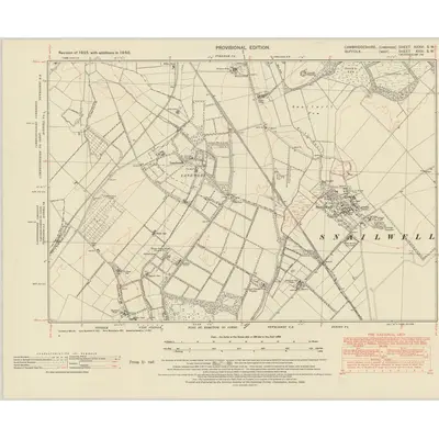 1950 Map of Cambridgeshire XXXVI.SW, 1952 Print