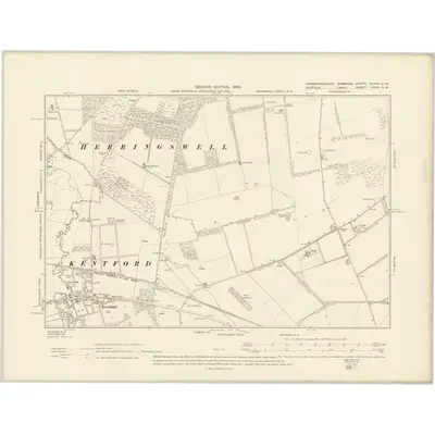 1901 Map of Cambridgeshire XXXVII.SW, 1903 Print