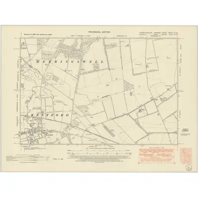 1950 Map of Cambridgeshire XXXVII.SW, 1952 Print