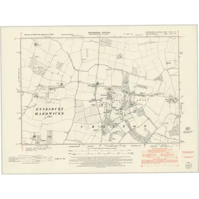 1950 Map of Cambridgeshire XXXVIII.SW, 1952 Print