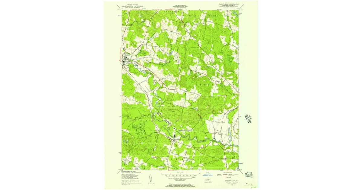 Oneida County Line 1955 Map of Camden East, Oneida County, NY — High-Res | Pastmaps