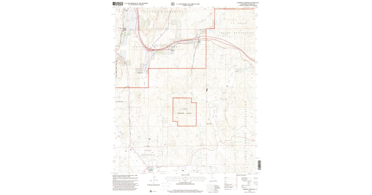 1997 Map 1997 Map of Cameron Corners, San Diego County, CA — High-Res | Pastmaps