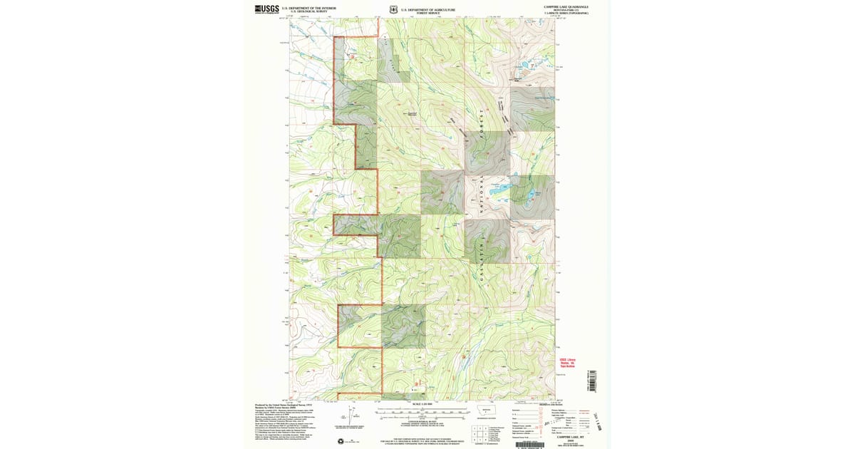 2000 Map of Campfire Lake, Park County, MT — High-Res | Pastmaps