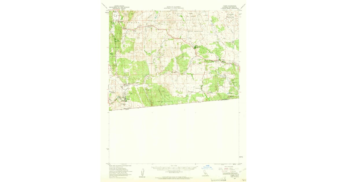 1959 Map of Campo, CA — High-Res | Pastmaps