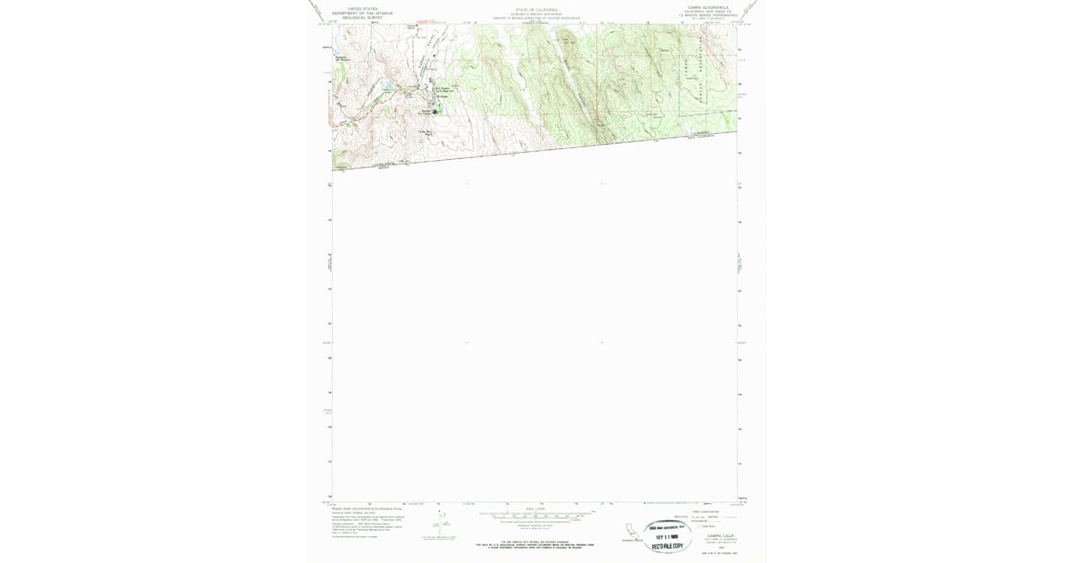 1959 Map of Campo, CA — High-Res | Pastmaps