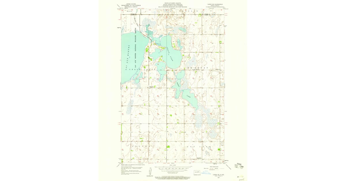 1957 Map of Cando SE, Ramsey County, ND — High-Res | Pastmaps