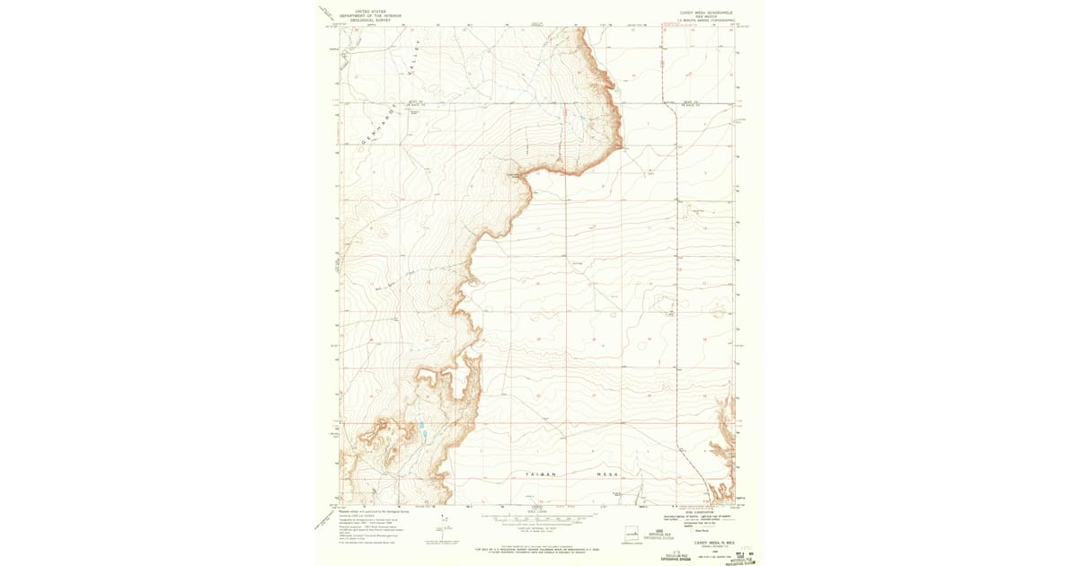 1968 Map of Candy Mesa, De Baca County, NM — High-Res | Pastmaps