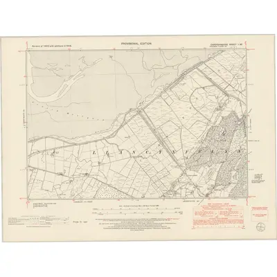 1948 Map of Cardiganshire I.SE, 1953 Print