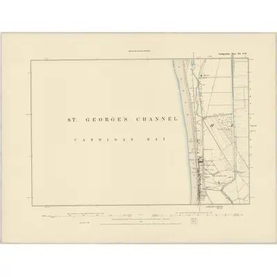 1886 Map of Cardiganshire III.NW, 1887 Print