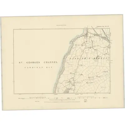 1886 Map of Cardiganshire III.SW, 1887 Print