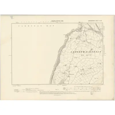 1904 Map of Cardiganshire III.SW, 1906 Print