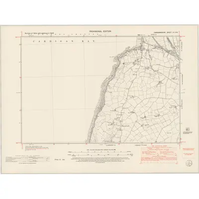 1948 Map of Cardiganshire III.SW, 1953 Print