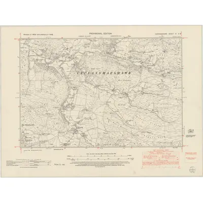 1948 Map of Cardiganshire IV.SW, 1953 Print