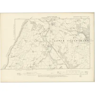1904 Map of Cardiganshire IX.NE & X.NW, 1906 Print