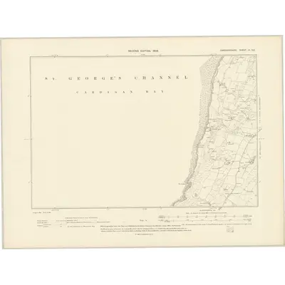 1904 Map of Cardiganshire IX.SE, 1906 Print