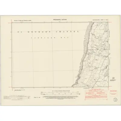 1948 Map of Cardiganshire IX.SE, 1953 Print