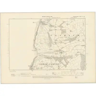 1904 Map of Cardiganshire VI.NW, 1906 Print