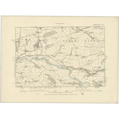 1886 Map of Cardiganshire VI.SE, 1887 Print