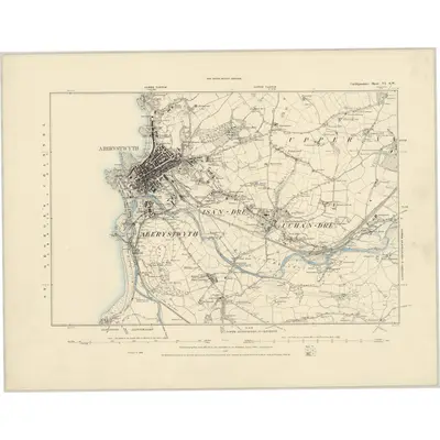 1886 Map of Cardiganshire VI.SW, 1887 Print