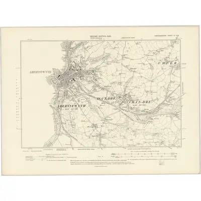 1904 Map of Cardiganshire VI.SW, 1906 Print