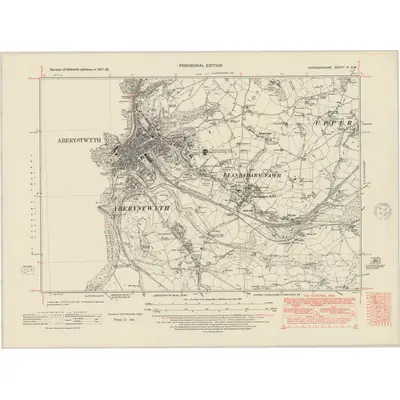 1937 Map of Cardiganshire VI.SW, 1948 Print