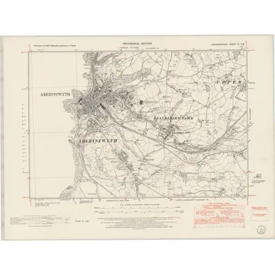 1948 Map of Cardiganshire VI.SW, 1953 Print
