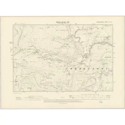 1904 Map of Cardiganshire VII.SE, 1906 Print