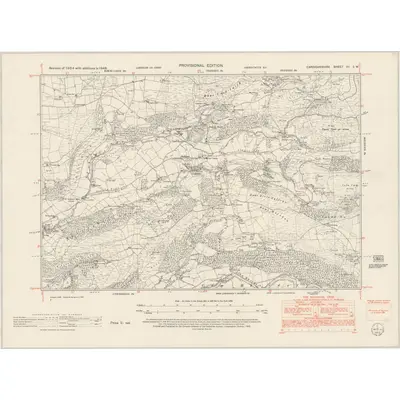 1948 Map of Cardiganshire VII.SW, 1953 Print