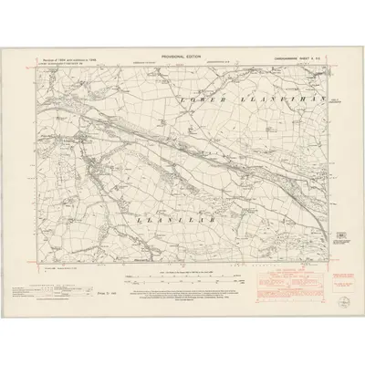 1948 Map of Cardiganshire X.SE, 1953 Print