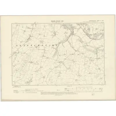 1904 Map of Cardiganshire X.SW, 1906 Print