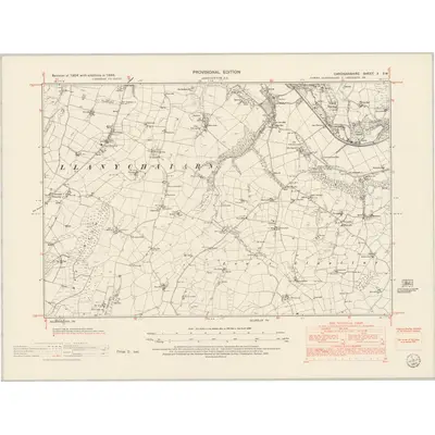 1948 Map of Cardiganshire X.SW, 1953 Print