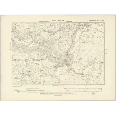 1904 Map of Cardiganshire XI.NE, 1906 Print