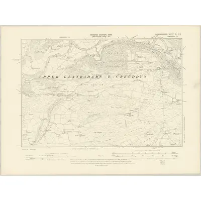1904 Map of Cardiganshire XI.NW, 1906 Print