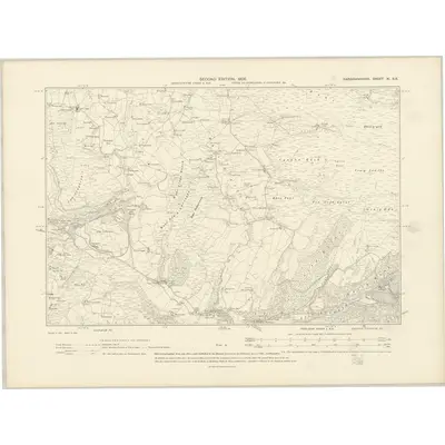 1904 Map of Cardiganshire XI.SE, 1906 Print