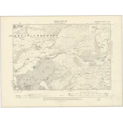 1904 Map of Cardiganshire XI.SW, 1906 Print