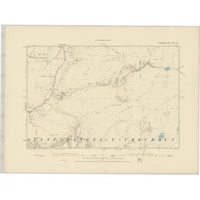 1885 Map of Cardiganshire XII.NW, 1886 Print