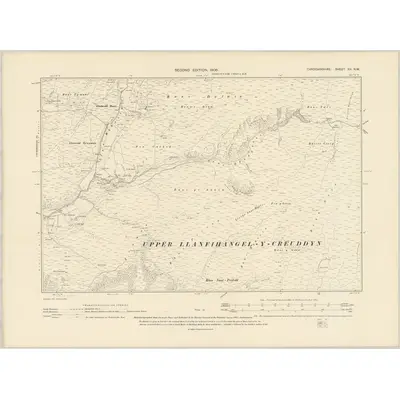 1904 Map of Cardiganshire XII.NW, 1906 Print