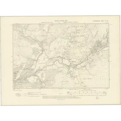 1904 Map of Cardiganshire XII.SW, 1906 Print