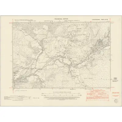 1948 Map of Cardiganshire XII.SW, 1953 Print